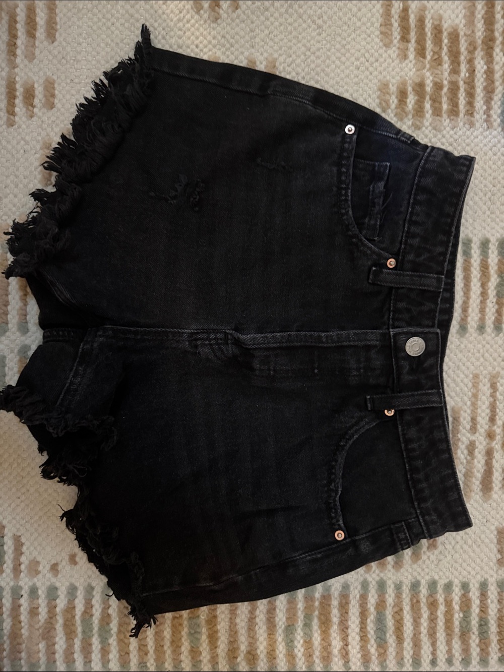 wild fable Black Frayed Hem Denim Shorts